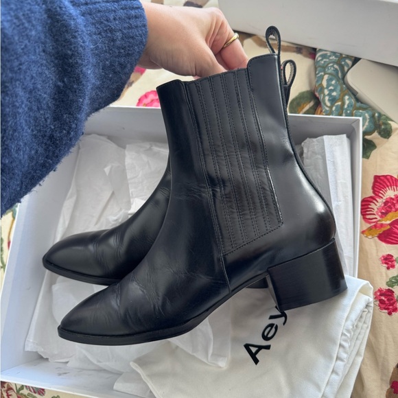NEW Aeyde Neil Calfskin Leather Boots Black 41 - Picture 11 of 12